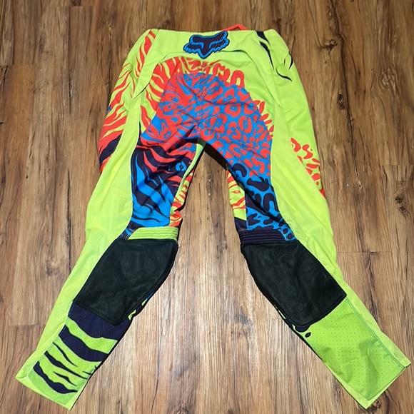 Fox 360 Moto Pants Size 36 Neon Leopard Print Motocross Dirt Bike Atv Protection - Picture 2 of 12